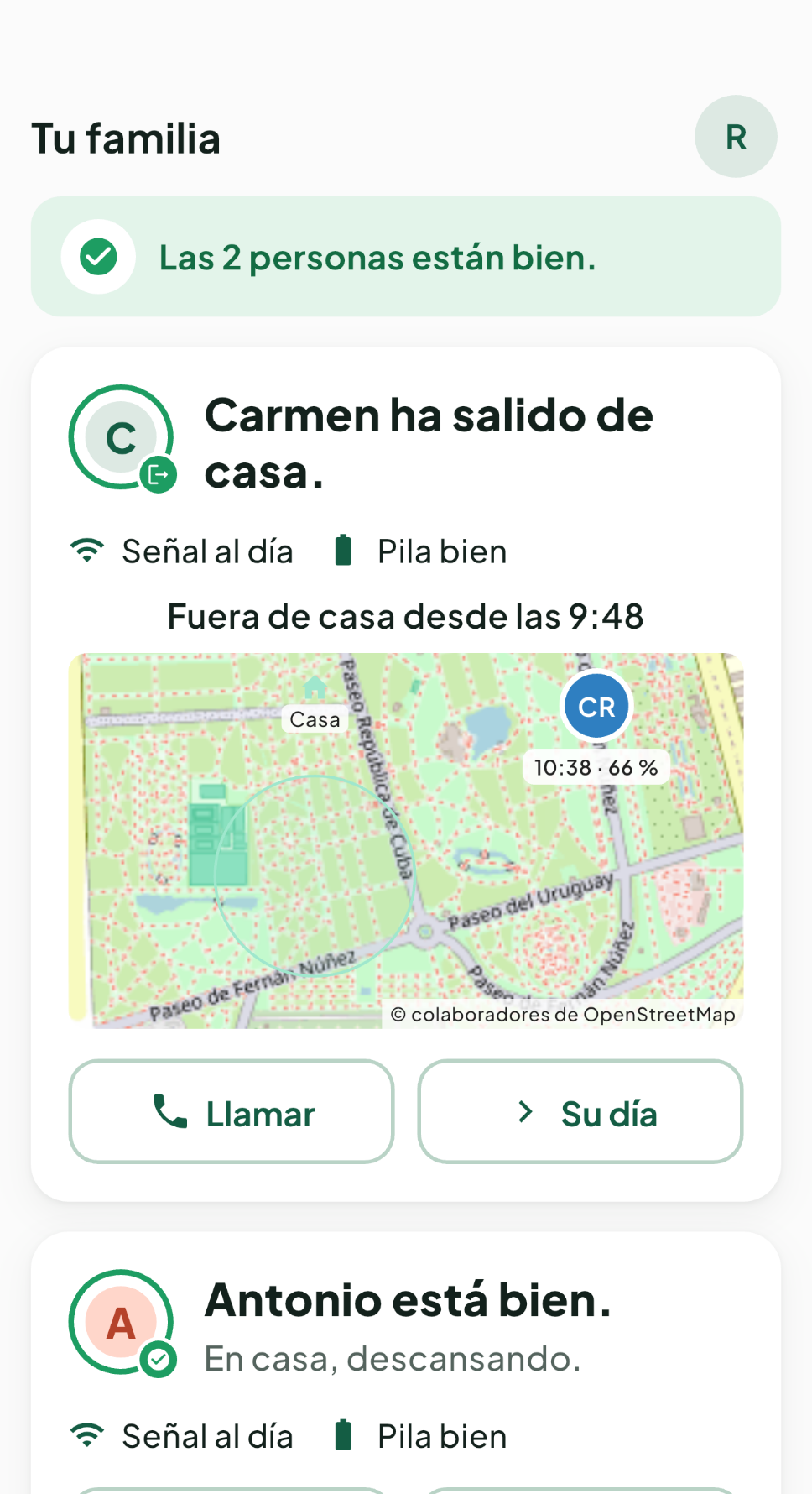 App VitalKeep — pantalla de inicio